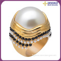 Fashion Women Accessories Jewelry Stainless Steel Pearl Ring Jewelry